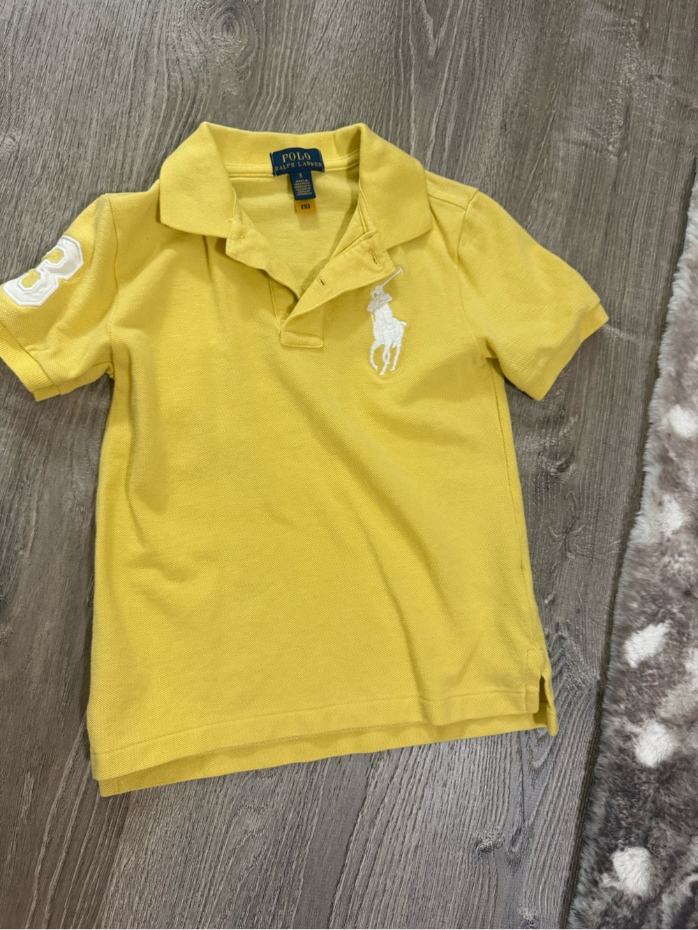 Ralph Lauren Boys Yellow Polo with White Pony Embroidery